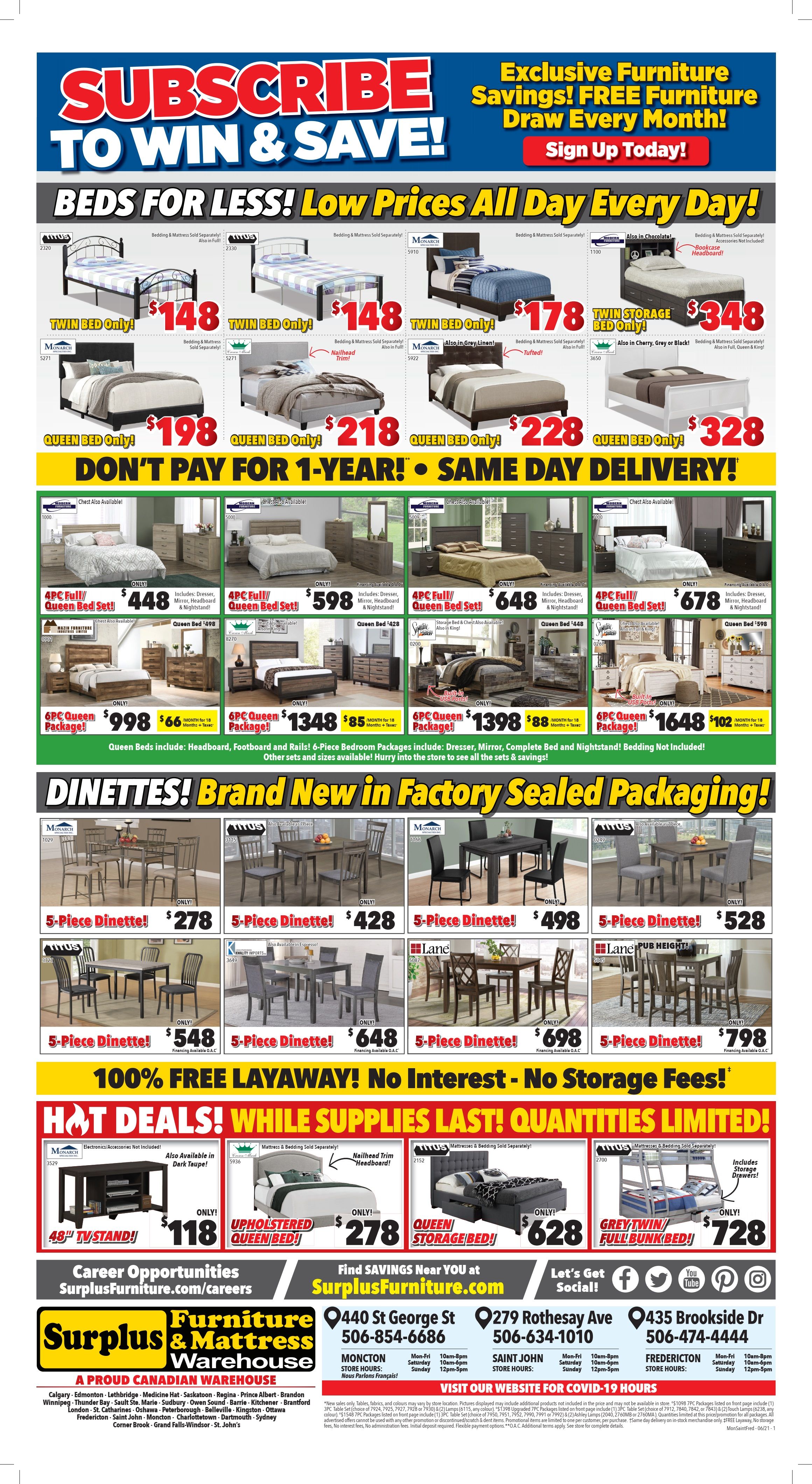 Surplus Furniture & Mattress Warehouse (Fredericton) Flyer May 31 to June 13