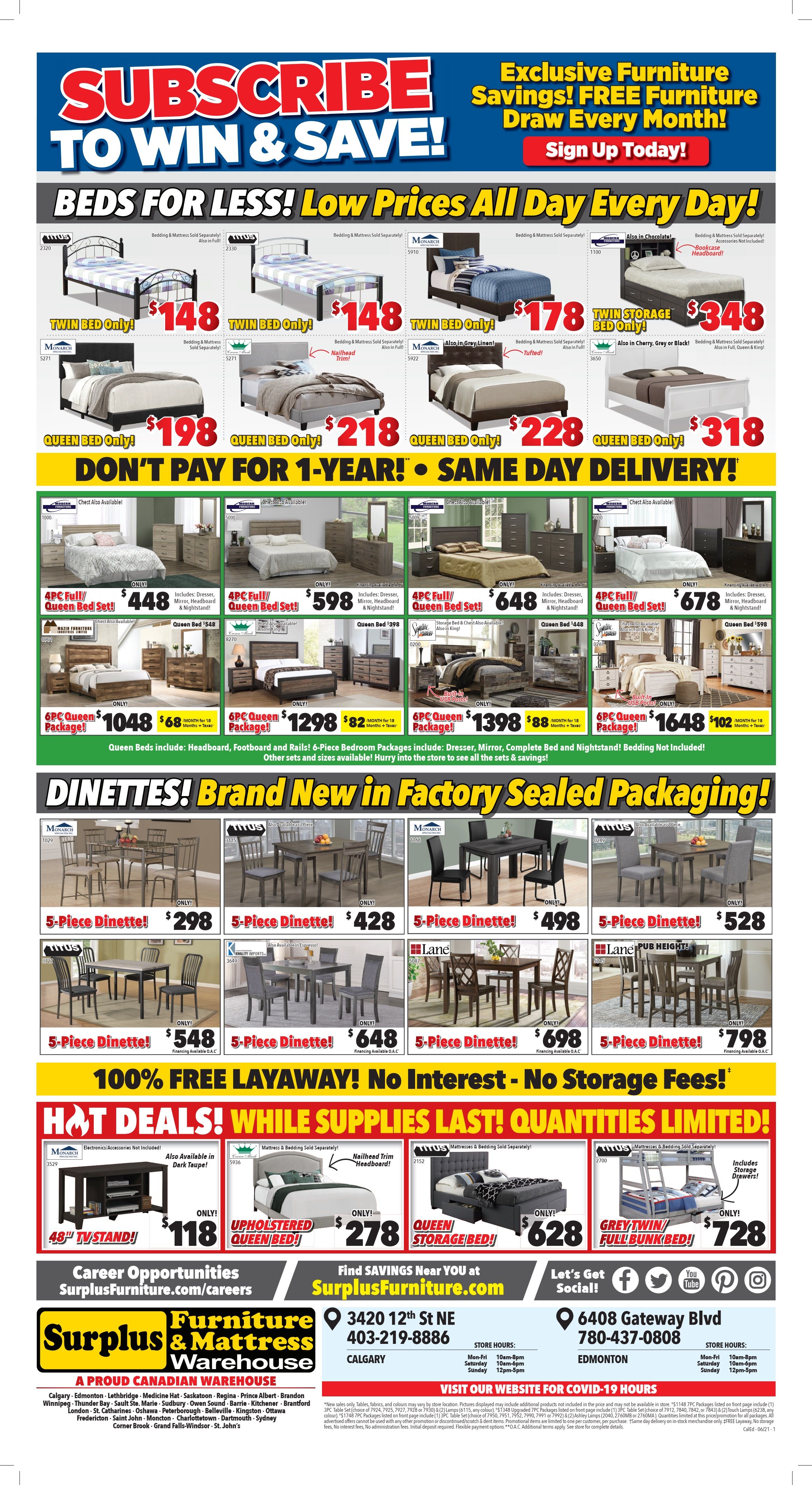 Surplus Furniture & Mattress Warehouse (Edmonton) Flyer May 31 to June 13