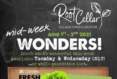 The Root Cellar Mid-Week Flyer June 1 and 2