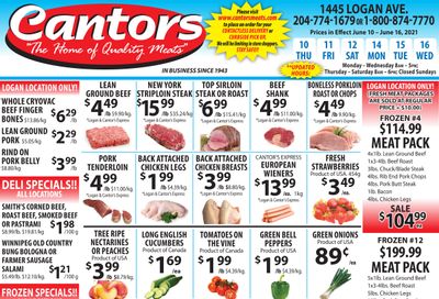 Cantor's Meats Flyer June 10 to 16