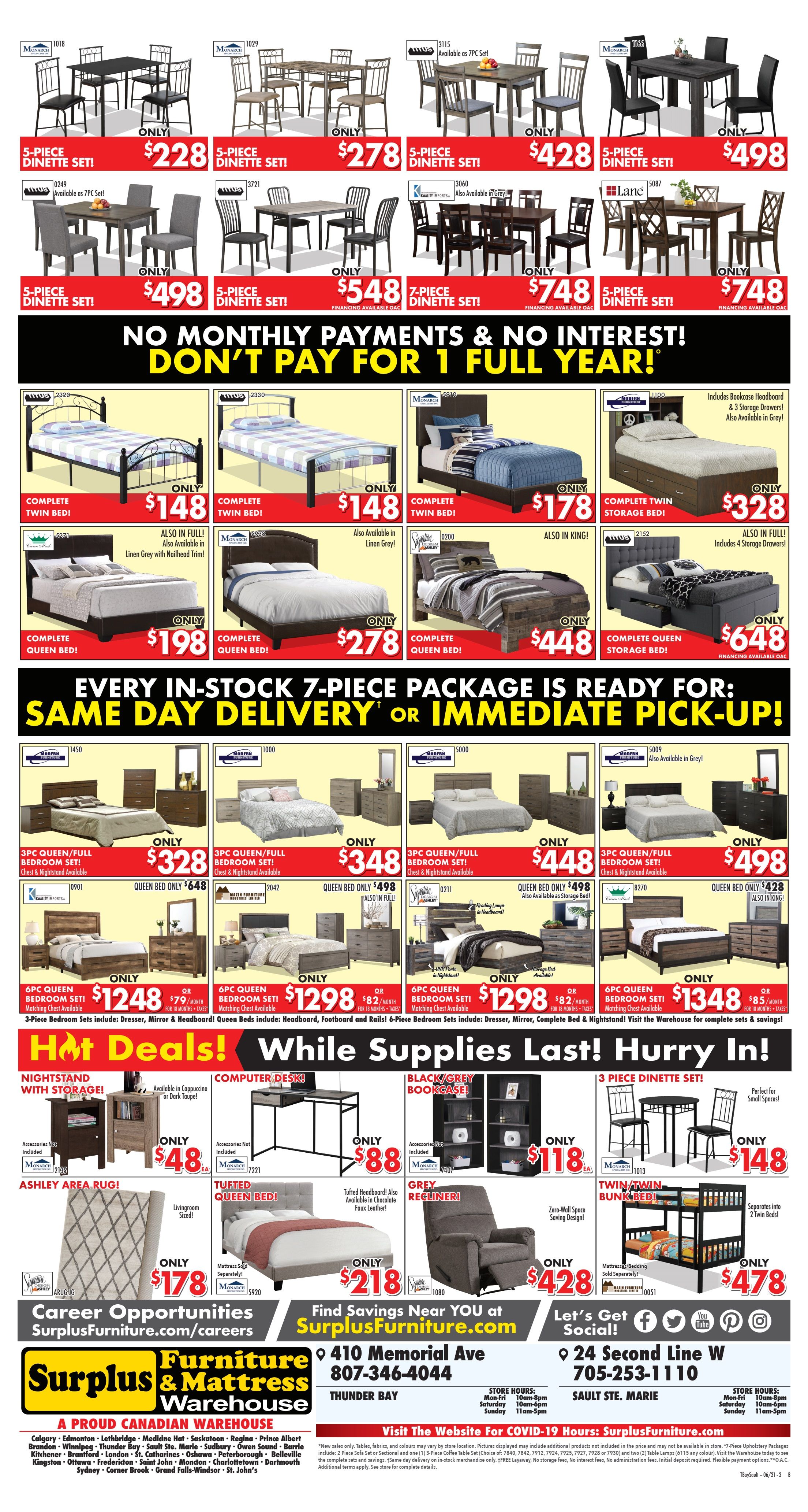 Surplus Furniture & Mattress Warehouse (Thunder Bay) Flyer June 14 to 27
