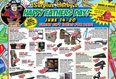 Surplus Herby's Great Gift Ideas for Dad Flyer June 14 to 20