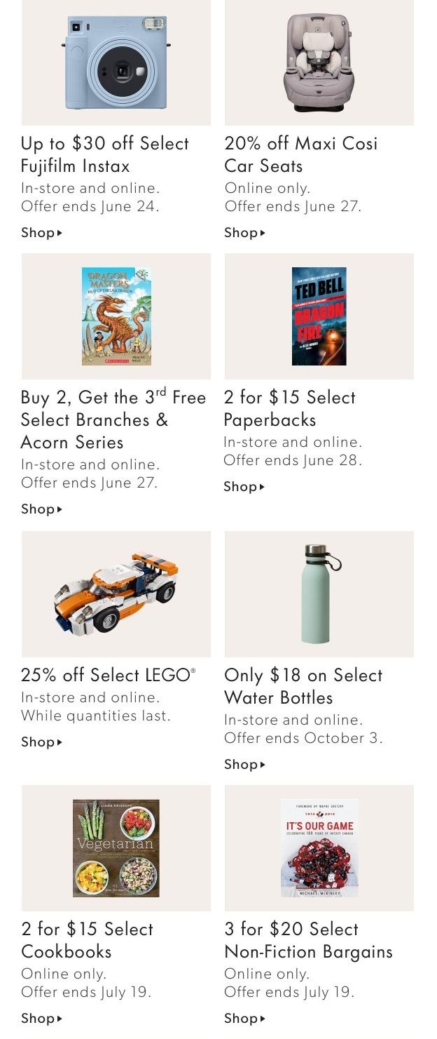 Chapters Indigo Online Deals of the Week June 14 to 20