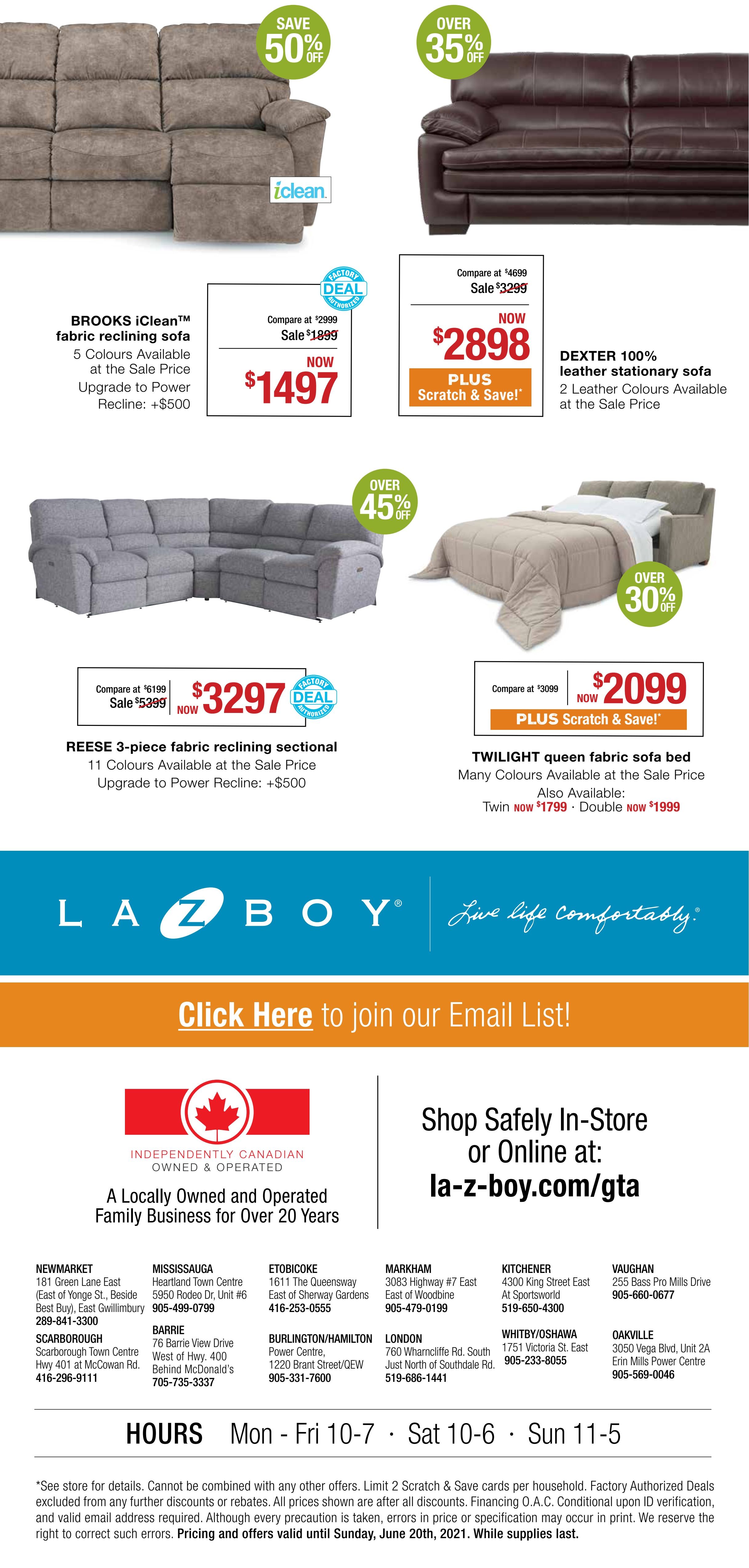 La-Z-Boy (GTA) Flyer June 18 to 20