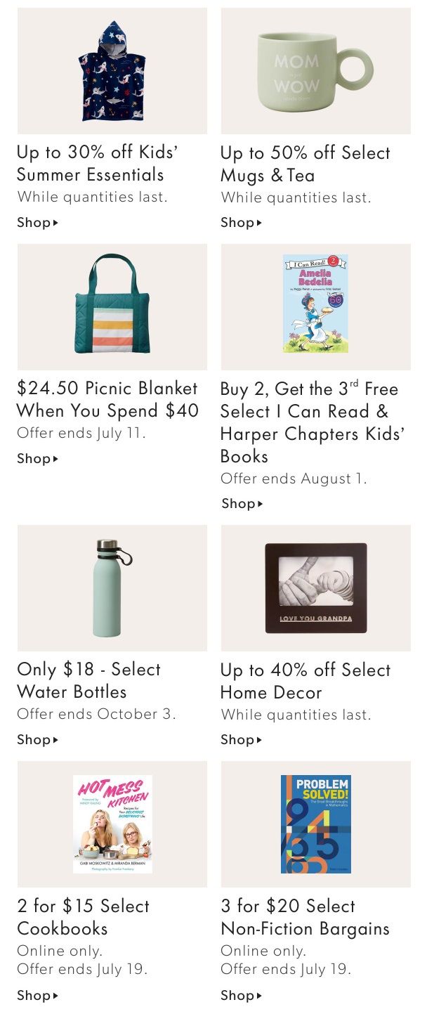 Chapters Indigo Online Deals of the Week June 28 to July 4