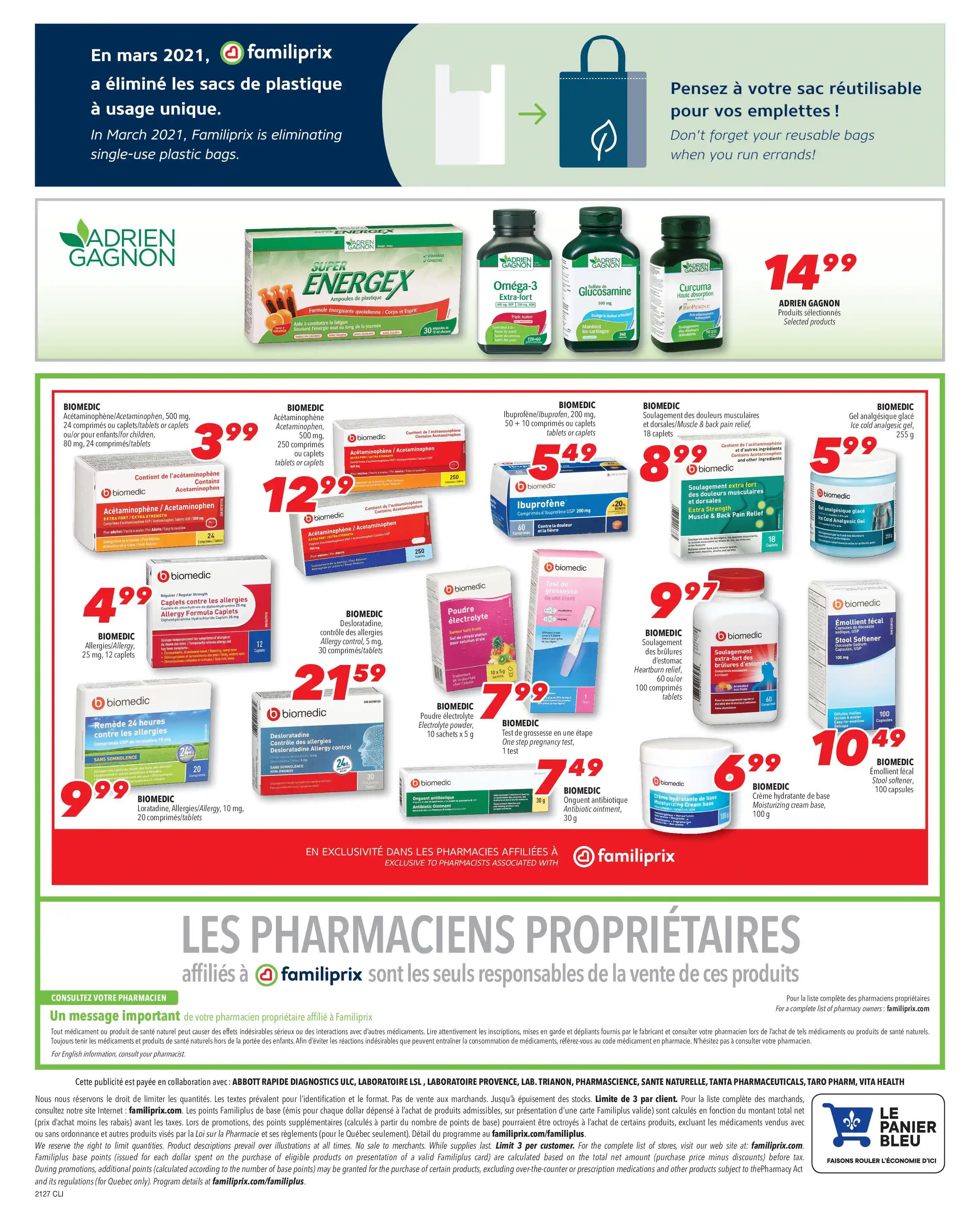 Familiprix Clinique Flyer July 1 to 7