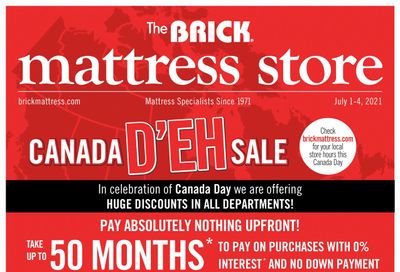 The Brick Mattress Store Flyer July 1 to 4
