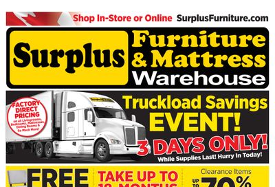 Surplus Furniture & Mattress Warehouse (Winnipeg, Brandon) Flyer July 5 to 11