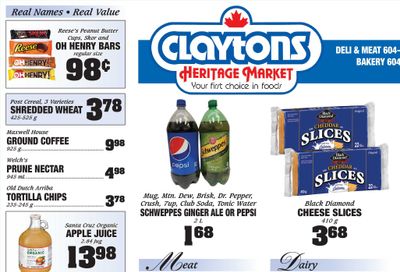 Claytons Heritage Market Flyer July 9 to 15
