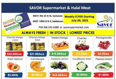 Savor Supermarket Flyer July 9 to 15
