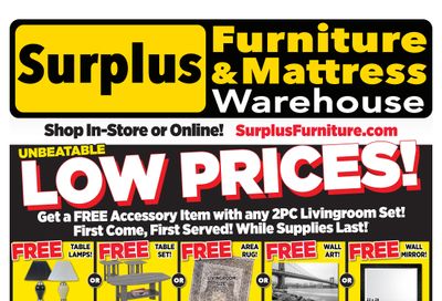 Surplus Furniture & Mattress Warehouse (Thunder Bay, Sault Ste Marie) Flyer July 12 to August 1