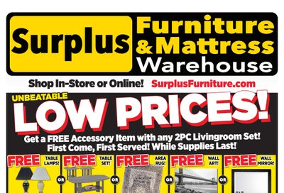 Surplus Furniture & Mattress Warehouse (Ottawa, Kingston) Flyer July 12 to August 1