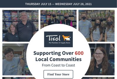 Tisol Pet Nutrition & Supply Stores Flyer July 15 to 28