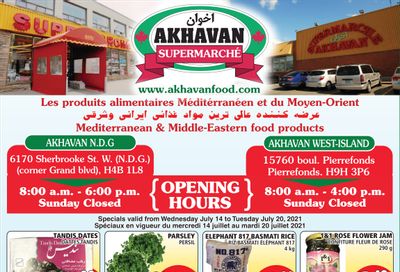 Akhavan Supermarche Flyer July 14 to 20