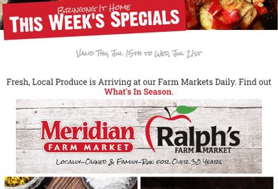 Meridian Farm Market Flyer July 15 to 21