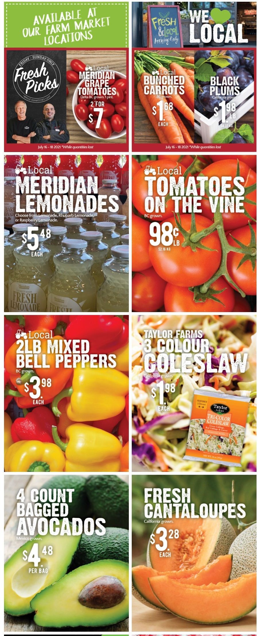 Meridian Farm Market Flyer July 15 to 21