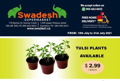 Swadesh Supermarket Flyer July 15 to 21