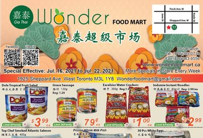 Wonder Food Mart Flyer July 16 to 22