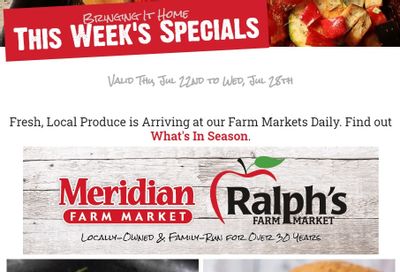 Meridian Farm Market Flyer July 22 to 28