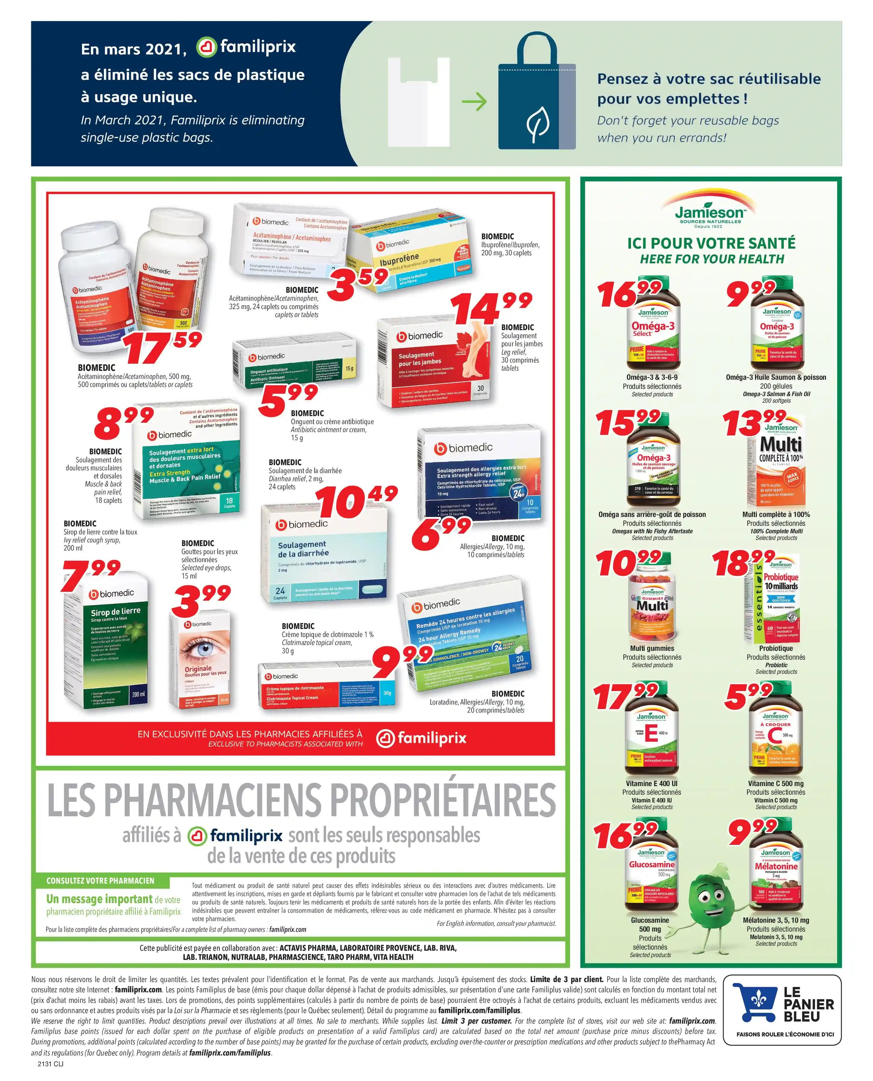 Familiprix Clinique Flyer July 29 to August 4