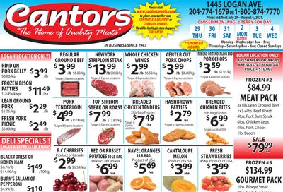 Cantor's Meats Flyer July 29 to August 4