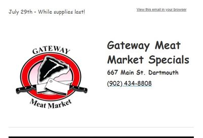 Gateway Meat Market Flyer July 29 to August 4