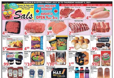 Sal's Grocery Flyer July 30 to August 5