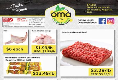 Oma Fresh Foods Flyer July 30 to August 5