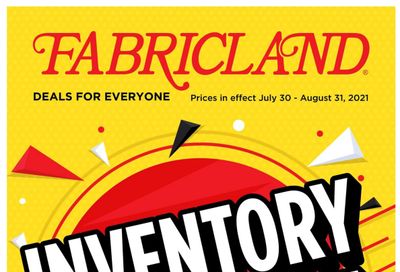 Fabricland (West) Flyer July 30 to August 31