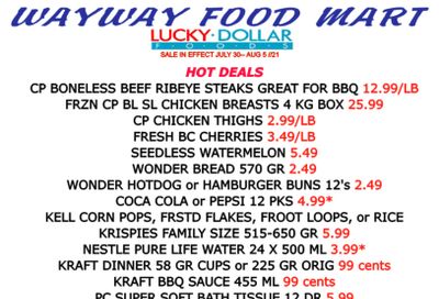 WayWay Food Mart Flyer July 30 to August 5