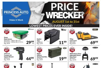 Princess Auto Price Wrecker Flyer August 1 to 31