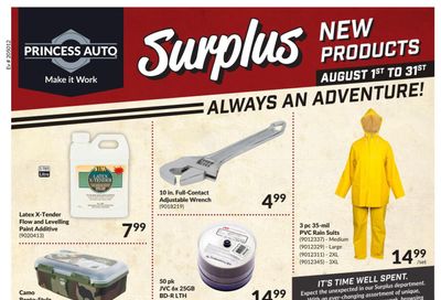 Princess Auto Surplus New Products Flyer August 1 to 31