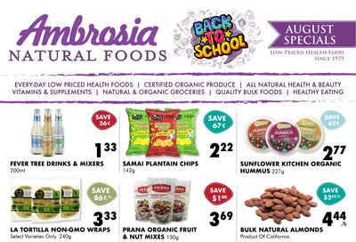 Ambrosia Natural Foods Flyer August 1 to 31