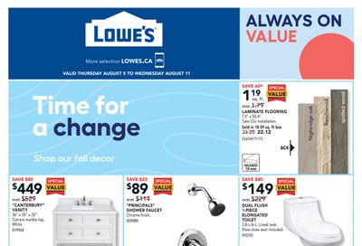 Lowe's Flyer August 5 to 11