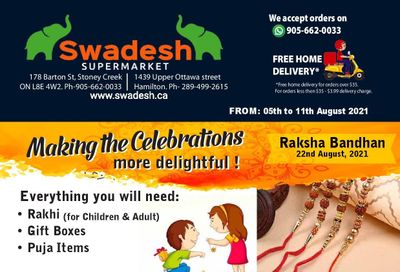 Swadesh Supermarket Flyer August 5 to 11