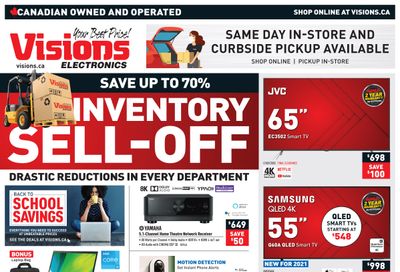 Visions Electronics Inventory Sell-Off Flyer August 6 to 12