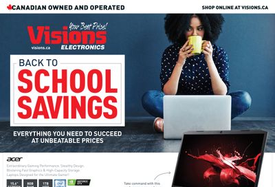 Visions Electronics Back to School Savings Flyer August 6 to 12