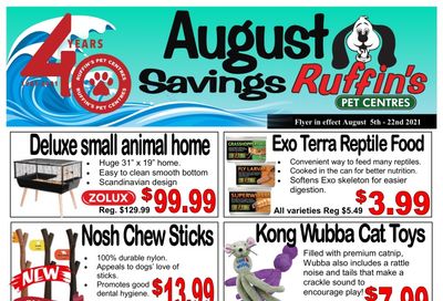 Rufiin's Pet Centre Flyer August 5 to 22
