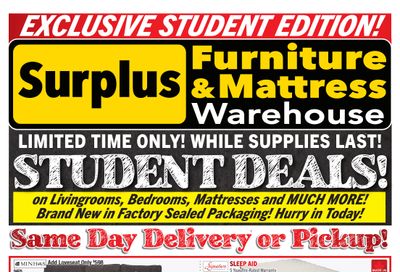 Surplus Furniture & Mattress Warehouse (Belleville) Flyer August 9 to September 5