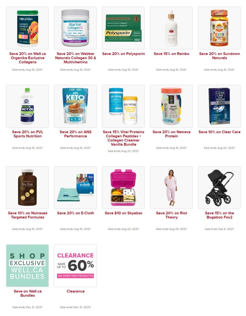 Well.ca Weekly Sales August 9 to 15