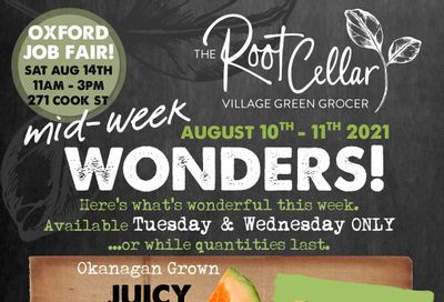 The Root Cellar Mid-Week Flyer August 10 and 11