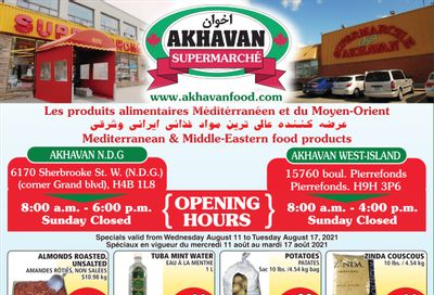 Akhavan Supermarche Flyer August 11 to 17