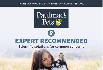 Paulmac's Pets Flyer August 12 to 25