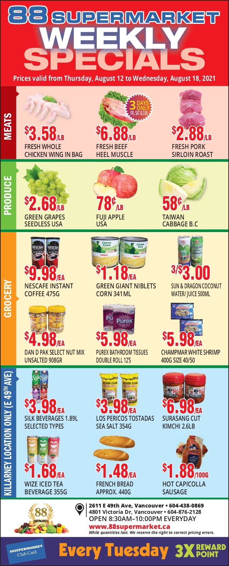 88 Supermarket Flyer August 12 to 18