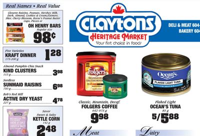 Claytons Heritage Market Flyer August 13 to 19