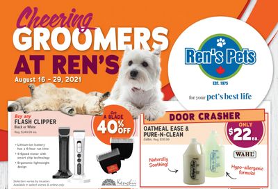 Ren's Pets Depot Cheering Groomers Flyer August 16 to 29