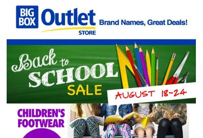 Big Box Outlet Store Flyer August 18 to 24