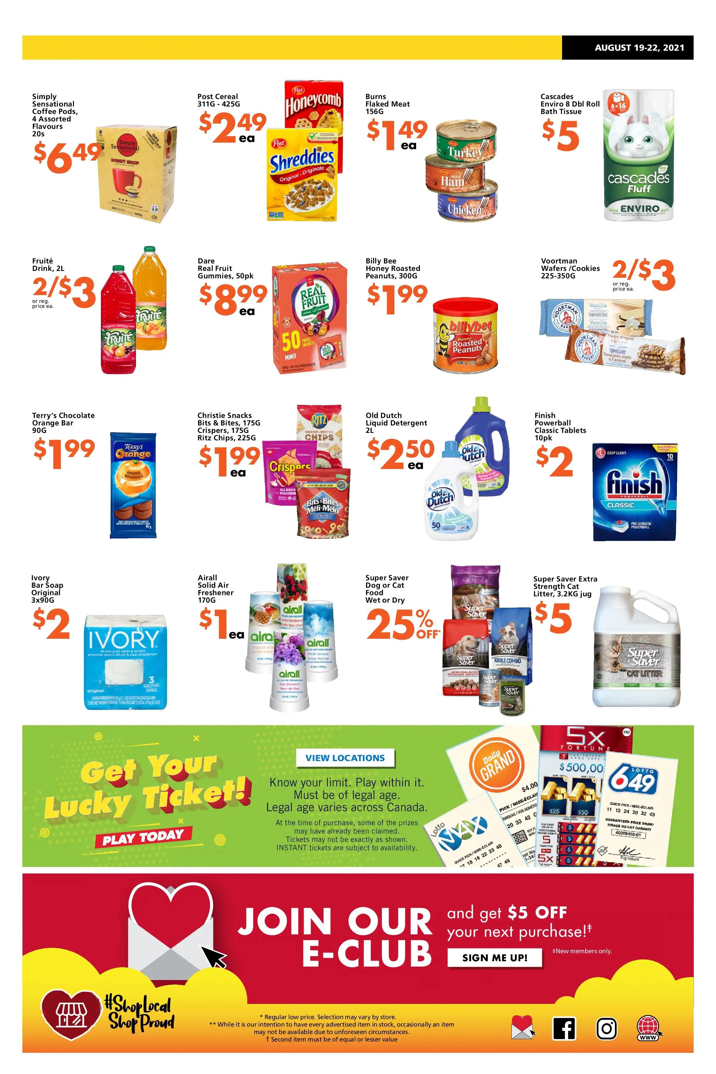 The Bargain Shop & Red Apple Stores Flyer August 19 to 22