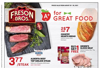 Freson Bros. Flyer August 20 to 26