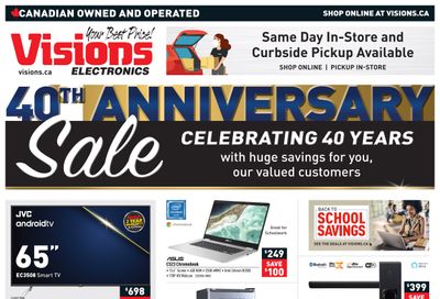 Visions Electronics 40th Anniversary Sale Flyer August 20 to 26